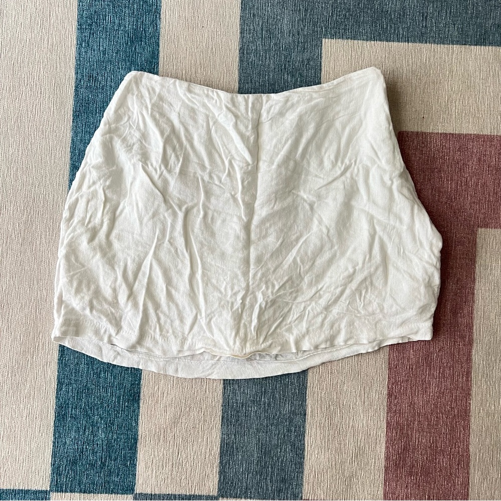 White Linen Mini Skirt - Abercrombie & Fitch, Size Small 💭🥰